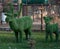 Topiary sculpture of a deer made of artificial grass