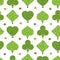 Topiary seamless pattern. Four suits shapes of bushes: heart, spade, club, diamond