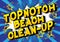 Topnotch Beach Clean-up - Comic book style words.
