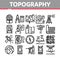Topography Research Collection Icons Set Vector