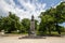 TOPOLA, SERBIA - MAY 27, 2017: Statue dedicated to the first Serbian King, Karadjordje, in the museum dedicated to his history