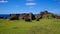 Toppled moais at Ahu Vinapu, Easter Island, Chile