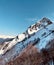 The tops of the mountains in the snow. Thousands of meters above sea level