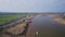 Topsham and River Exe from a drone, Exeter, Devon, England