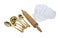 Toque Blanche with a Rolling Pin and Goldware