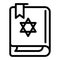 Torah book icon, outline style