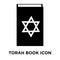 Torah Book icon vector isolated on white background, logo concept of Torah Book sign on transparent background, black filled