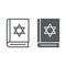 Torah book line and glyph icon, israel and religion, jewish book sign, vector graphics, a linear pattern on a white
