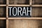 Torah Concept Metal Letterpress Word in Drawer