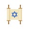 Torah scroll icon in flat style.