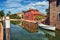 Torcello, Venice. Colorful houses on Torcello island, canal and