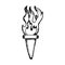 Torch fire flame sketch icon. isolated object