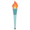 Torch with fire flat icon