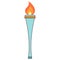 Torch with fire flat icon