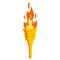 Torch with fire. Olympic flame. Greek golden Symbol of sport