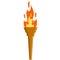 Torch with fire. Olympic flame. Greek Symbol of sports competition