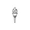 Torch hand drawn outline doodle icon.