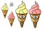 Torch ice cream cones cartoon characters