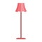 Torchere Floor Lamp on High Pole with Pink Shade, Bulb of Modern Design, Electric Supplies for Home Decor and Room