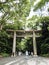 Tori gate to Meiji Shrine