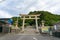 Torii gate at the entrance to Kunozan Tosho-gu shrine