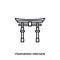 Torii Gate of Itsukushima Shrine, Japan, vector line icon