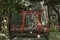 Torii gate in the the Kasugayama Primeval Forest, registered as a UNESCO World Heritage Site as part of the Historic Monuments of