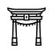 torii gate shintoism line icon vector illustration