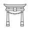 torii gate shintoism line icon vector illustration