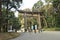 The Torii Gate standing at the entrance to Meiji Jingu Shrine.