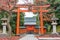 Torii gate at Tenryuji Temple in autumn season