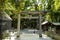 Torii leading to the Meiji Shrine park, located in Shibuya, Tokyo