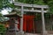 Torii in Nezu temple, Tokyo, Japan