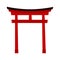 Torii traditional Japanese religious symbol, gateway to the sanctuary, sacred space