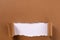 Torn brown paper background frame strip white curled bottom edge