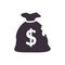 torn money bag. Vector illustration decorative design