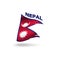 Torn Nepal patriotic flag 3d vector illustration
