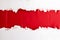 Torn Red Paper Strip on Clean White Background