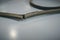 torn rubber belt of belt transmission