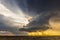 Tornadic Supercell over Tornado Alley at sunset