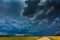 Tornadic supercell storm in the fields, Lithuania, Europe