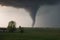 a tornado approaches the countryside during bad weather. Generative Ai