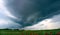 Tornado atmospheric whirlwind in a cumulonimbus thundercloud