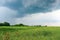 Tornado atmospheric whirlwind in a cumulonimbus thundercloud