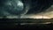 Tornado Blowing Across Field With Pipeline: A Detailed Science Fiction Art In 8k Resolution