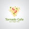 Tornado cafe vector logo design