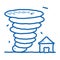 Tornado House doodle icon hand drawn illustration