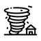 Tornado House Icon Vector Outline Illustration