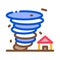 Tornado House Icon Vector Outline Illustration