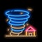 Tornado House neon glow icon illustration